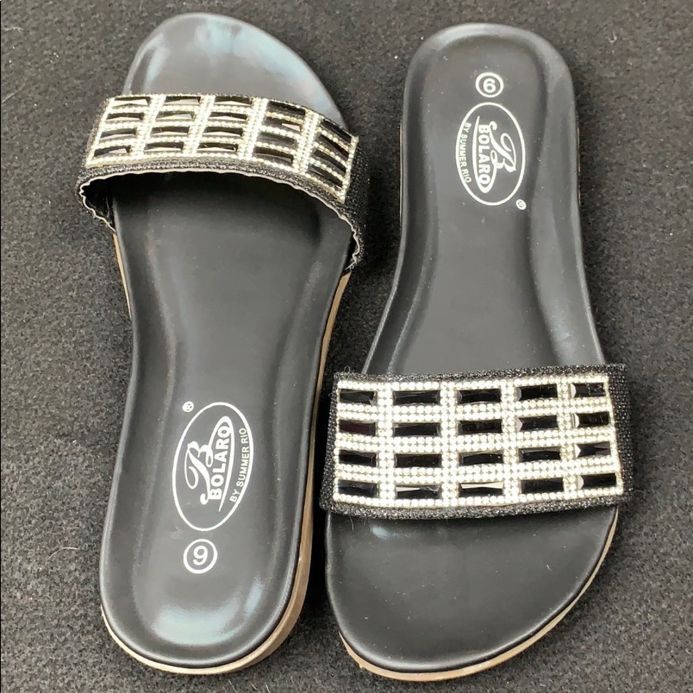 Bolaro Summer Slides with Rhinestones ▪️▪️🔲▪️▪️ - Picture 2 of 6